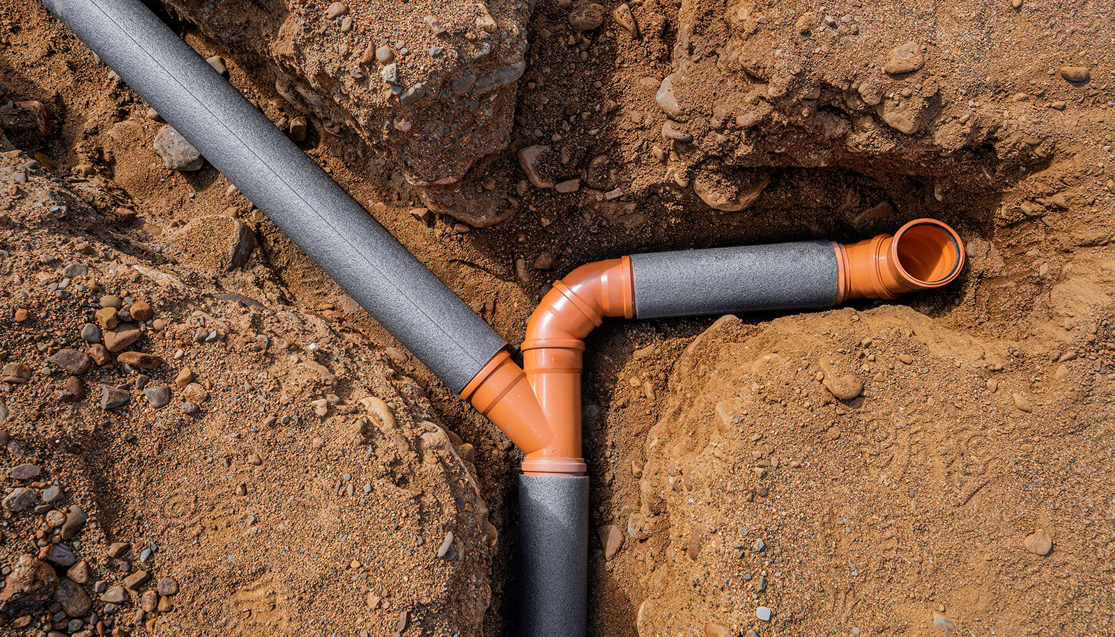 Underground pipes of a property